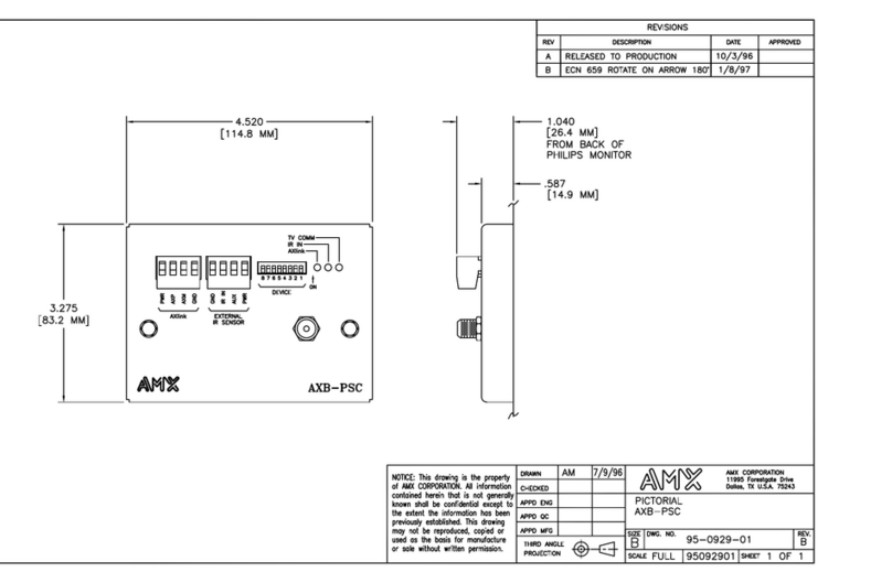 AMX AXB-PSC Dimensional drawing