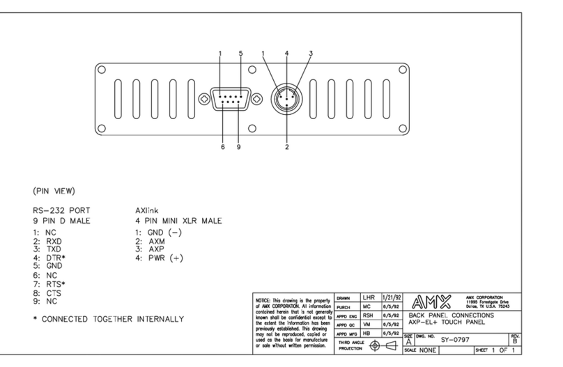 AMX AXP-EL Plus Dimensional drawing