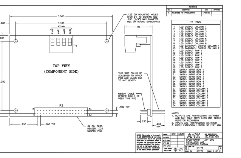 AMX AXP-CPIL Dimensional drawing