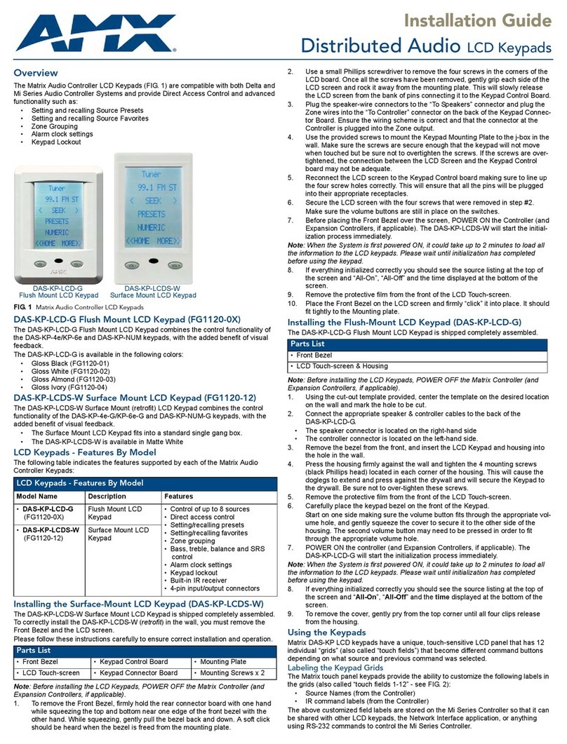 AMX DAS-KP-LCD-G installation guide
