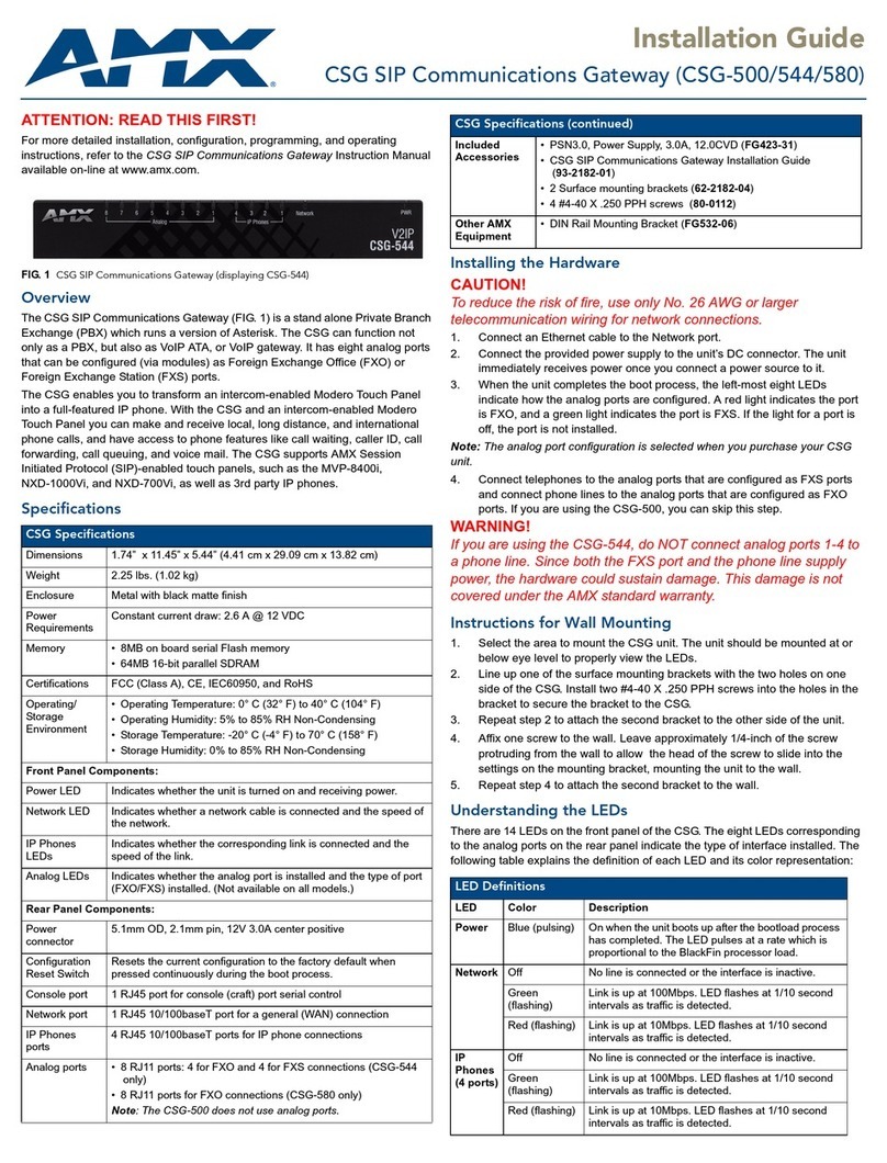 AMX CSG-500 User manual