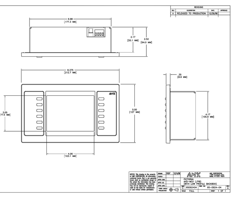 AMX AXD-MCV Dimensional drawing