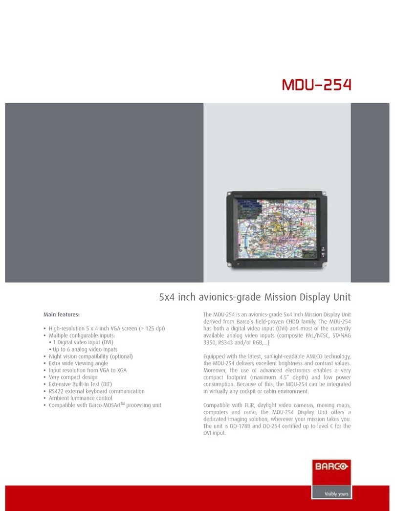 Barco MDU-254 User manual Barco MDU-254 User manual