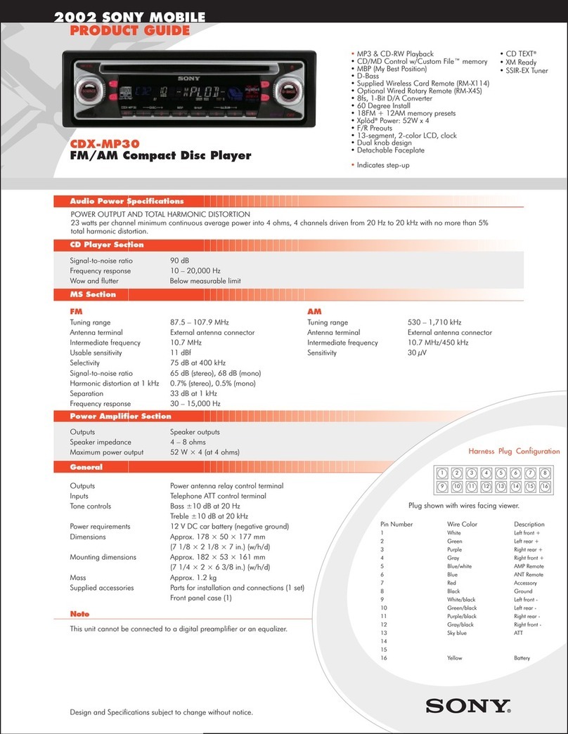 Sony CDX-MP30 User manual