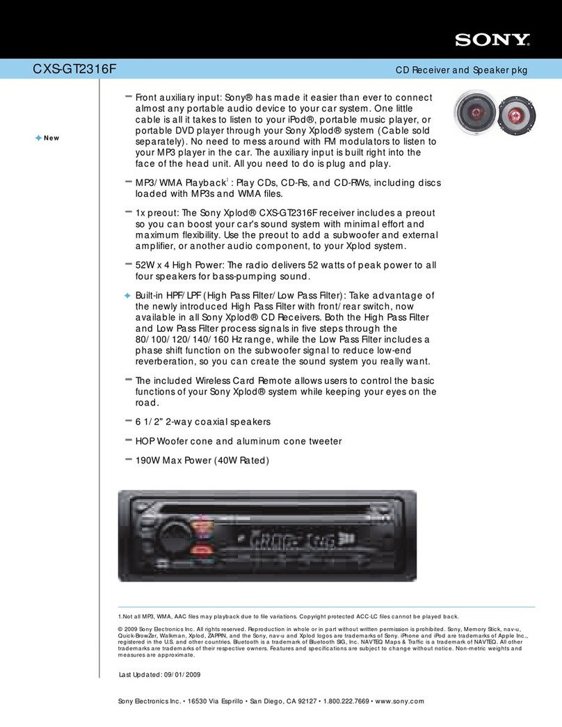 Sony Xplod CXS-GT2316F User manual Sony Xplod CXS-GT2316F User manual
