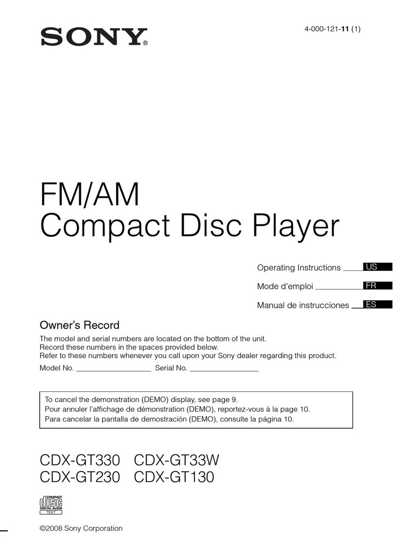 Sony Xplod CXS-GT2316F User manual