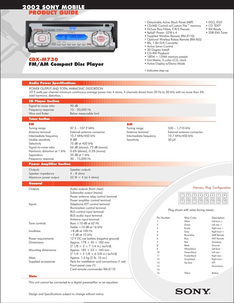Sony CDX-M730  (XT-XM1) User manual