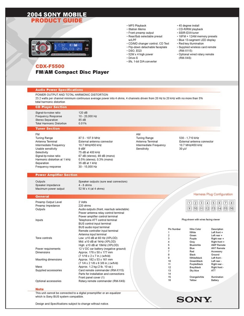 Sony CDX-F5500  (XT-XM1) Product guide