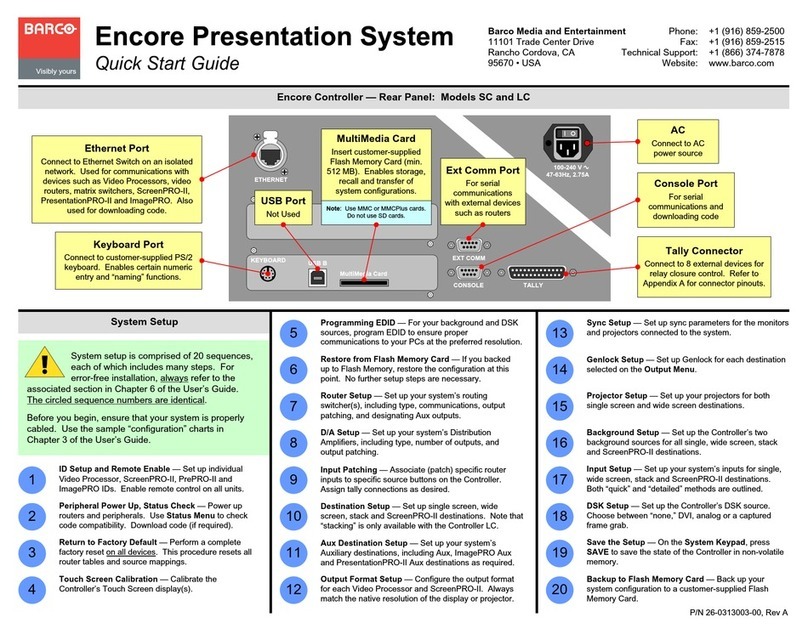 Barco Encore quick start guide