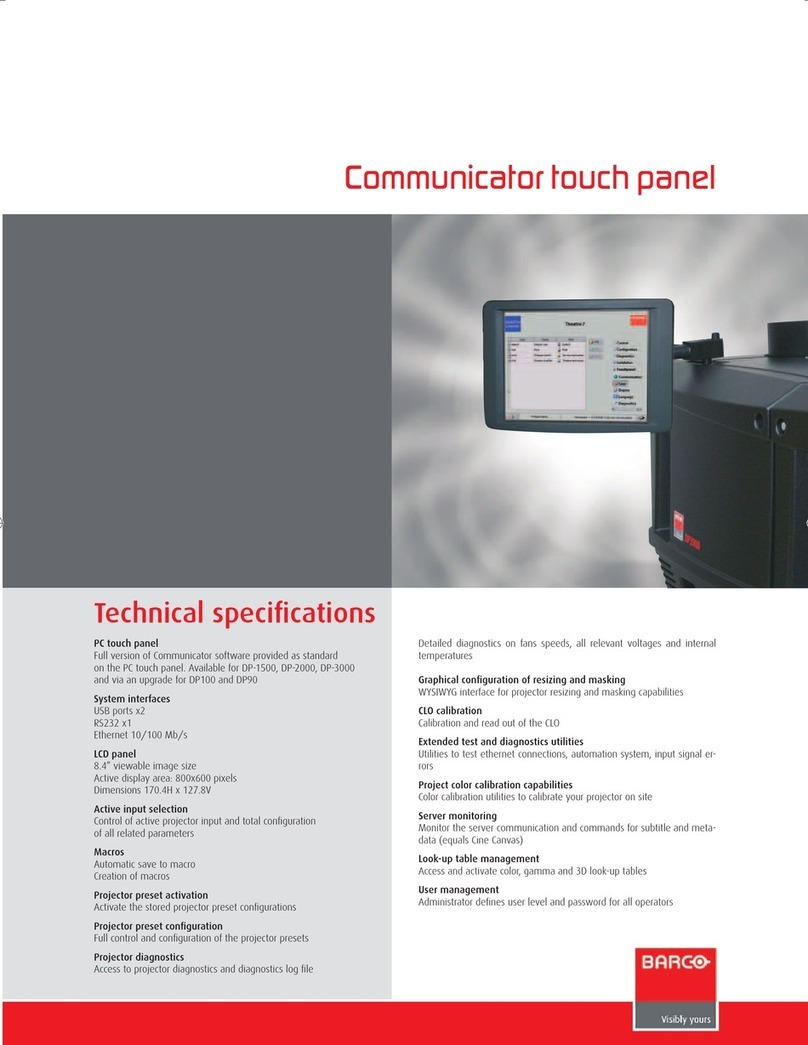 Barco Communicator Touch Panel specification