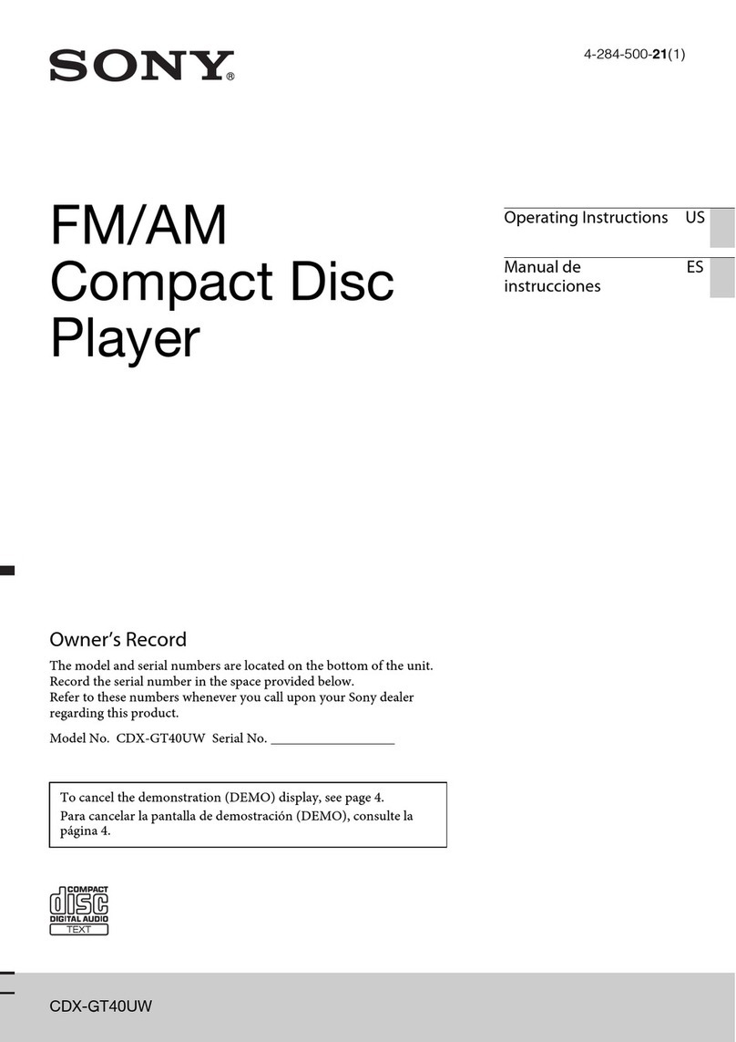 Sony CDX-GT40UW operating instructions