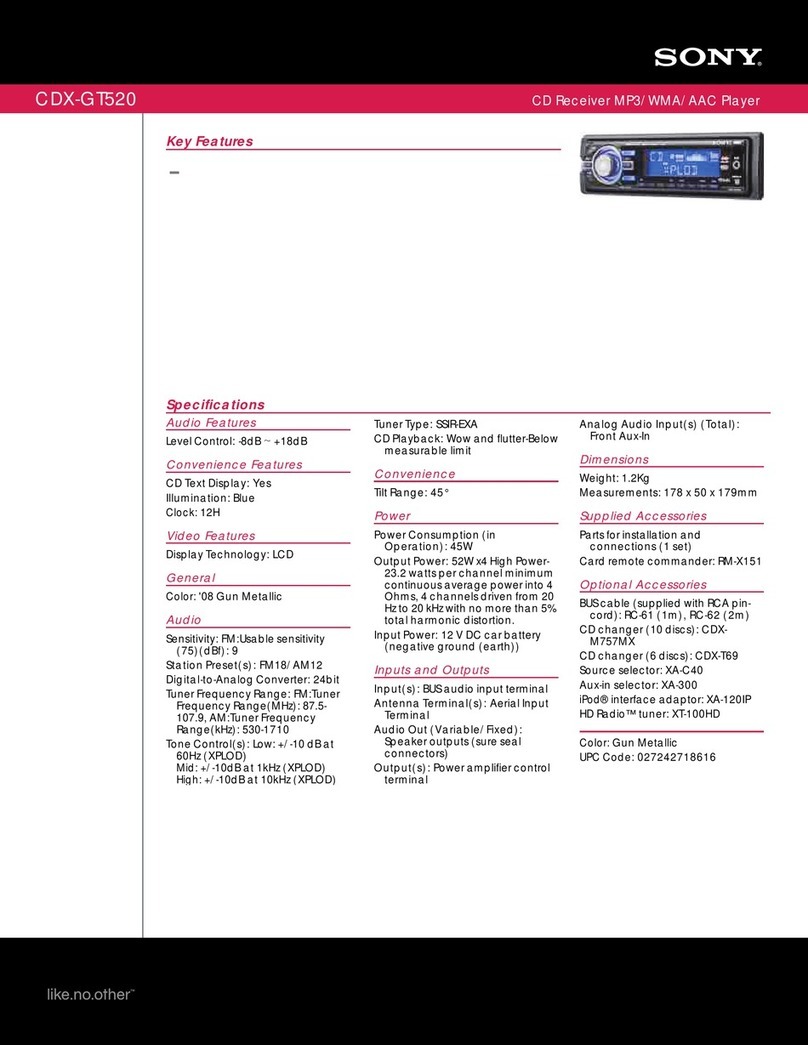 Sony GT520 - CDX Radio / CD User manual