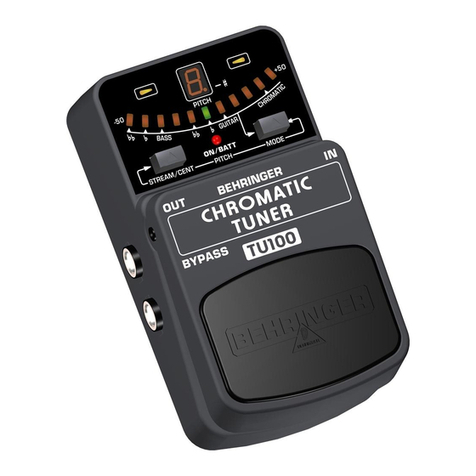 Behringer CHROMATIC TUNER TU100 User manual