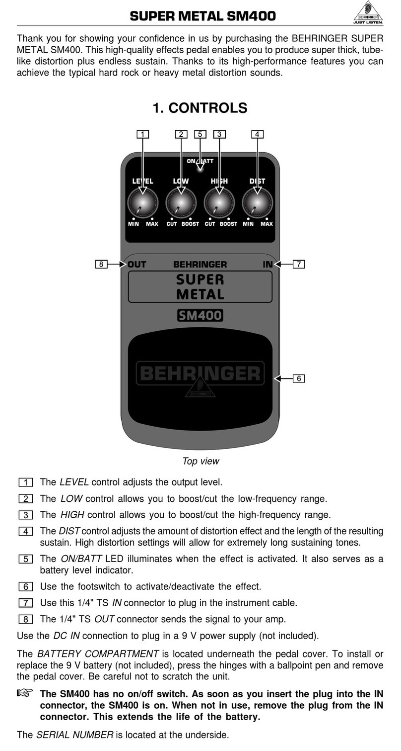 Behringer SUPER METAL SM400 User manual