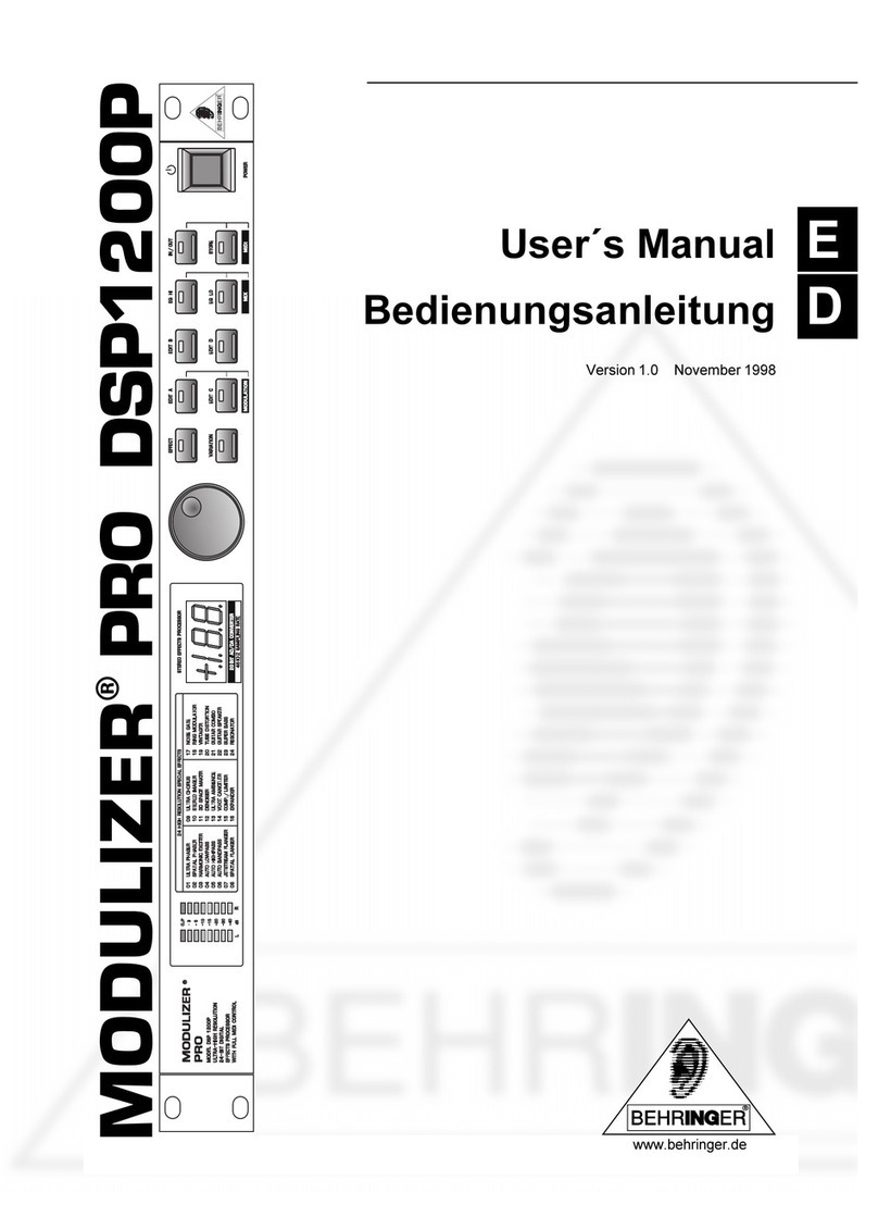 Behringer Modulizer PRO DSP1200P User manual