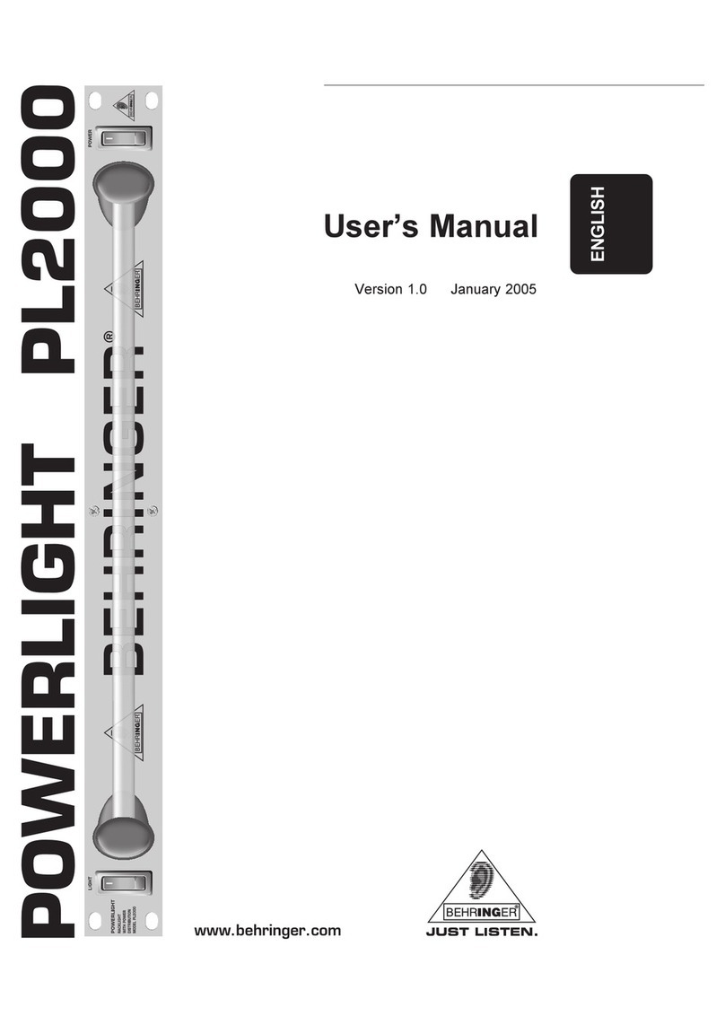 Behringer POWERLIGHT PL2000 User manual
