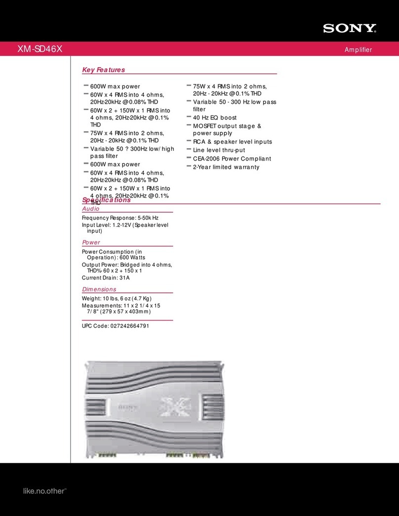 Sony XM-SD46X - Stereo Power Amplifier User manual
