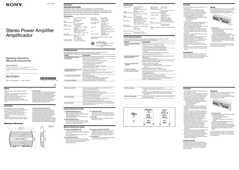 Sony XM-GTX6041 User manual