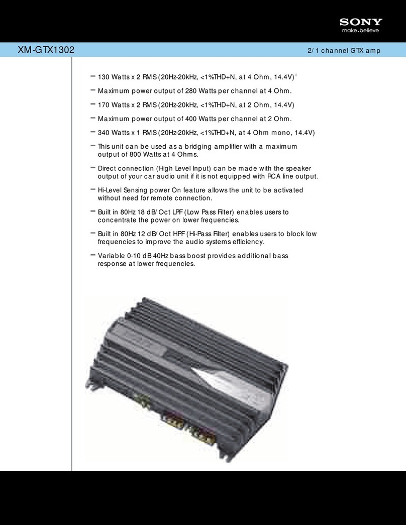Sony XM-GTX1302 Marketing Specifications