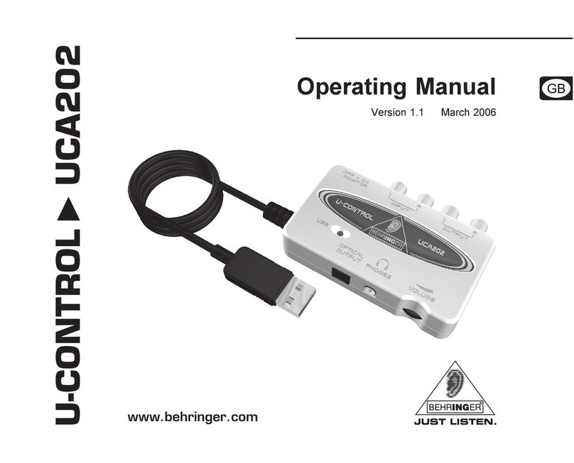 Behringer U-CONTROL UCA202 operating manual