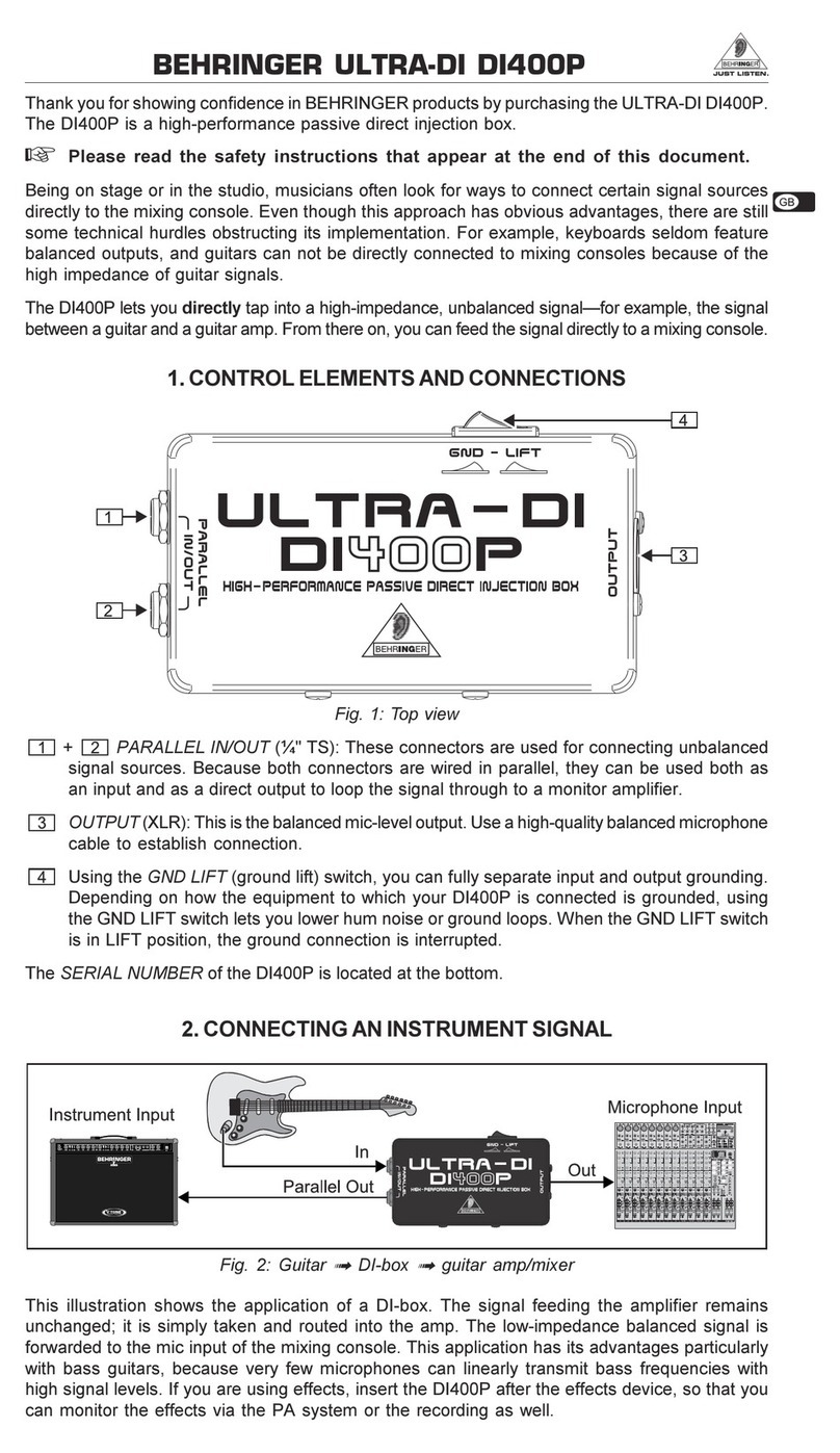 Behringer ULTRA-DI DI400P User manual