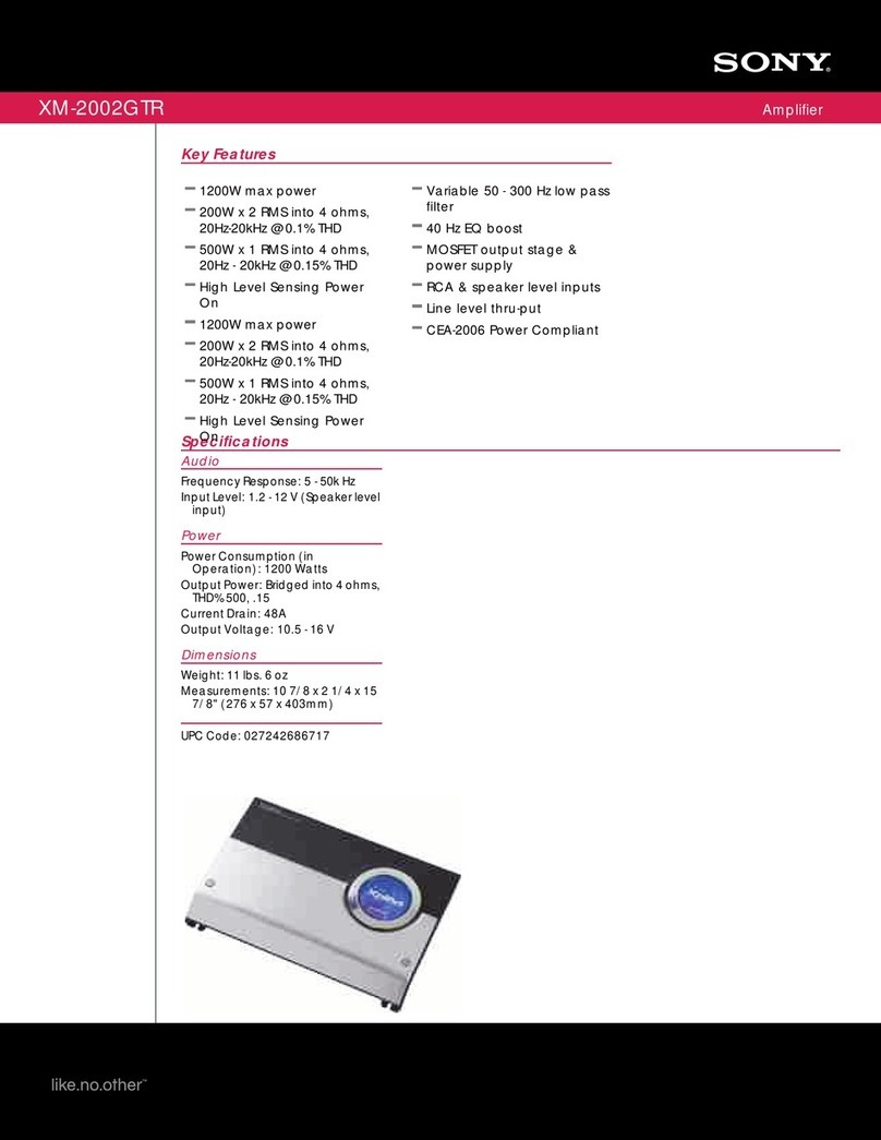 Sony XM-2002GTR - Stereo Amplifier Specification sheet