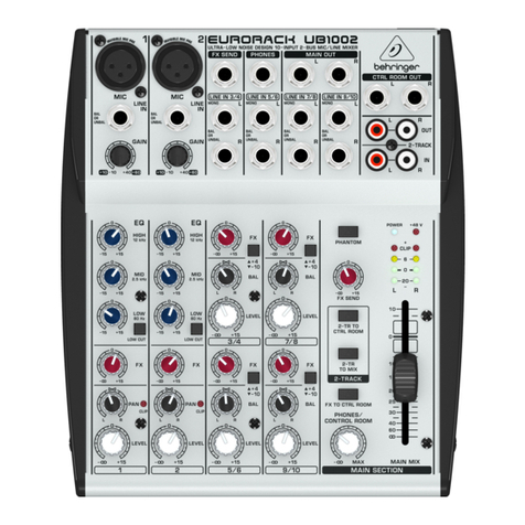 Behringer EURORACK UB1002 user manual