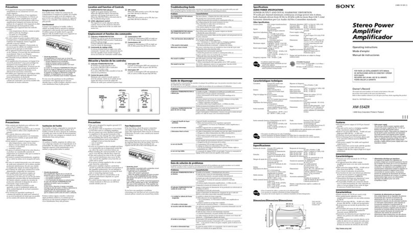 Sony XM554ZR - XM Amplifier User manual