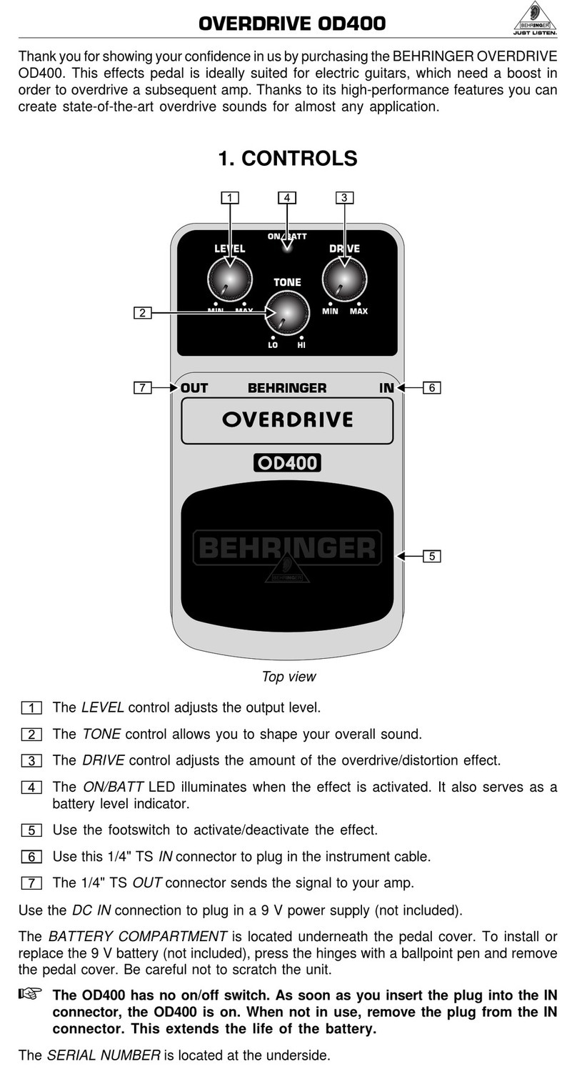 Behringer OVERDRIVE OD400 user guide