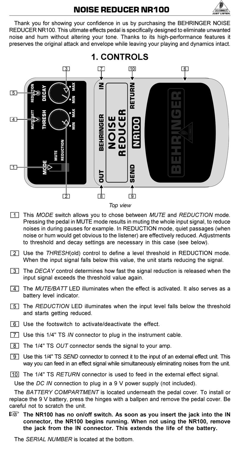 Behringer Noise Reducer NR100 user guide
