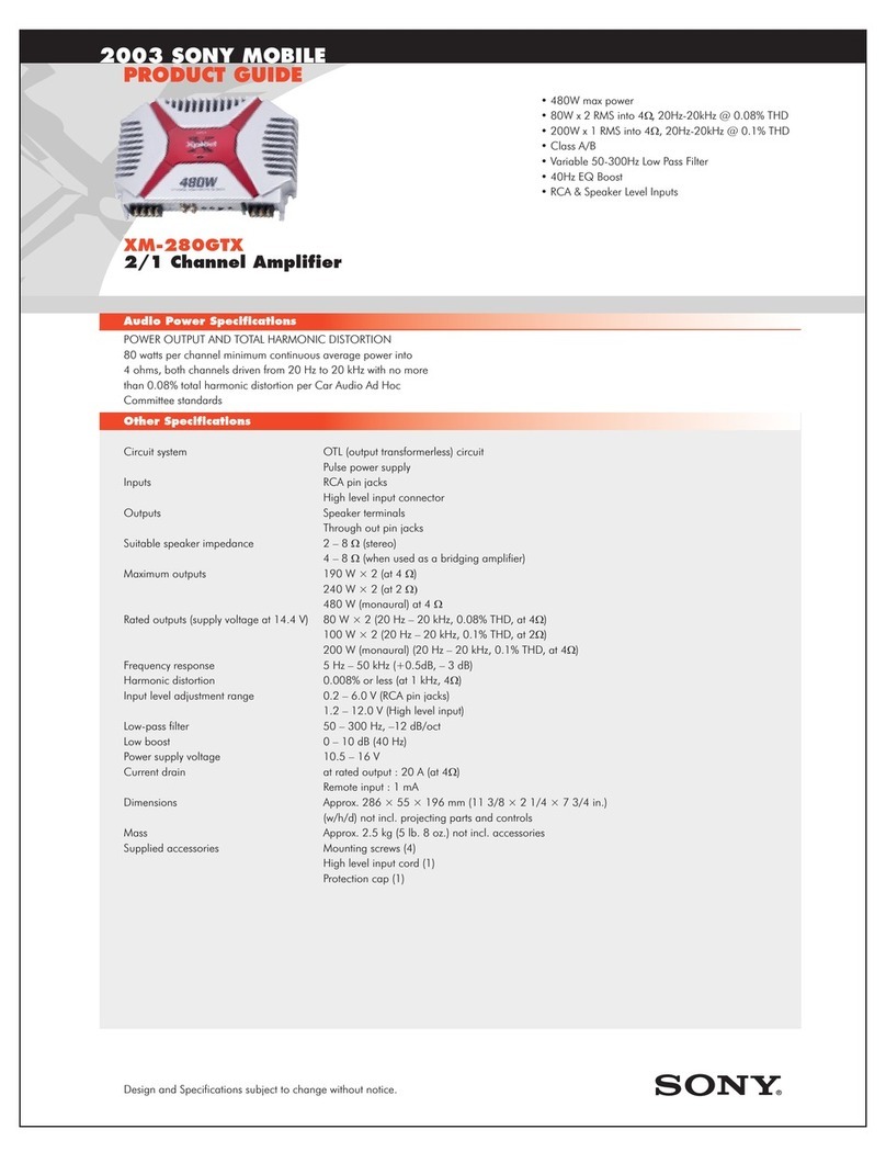Sony XM-280GTX Marketing Specifications Specifications