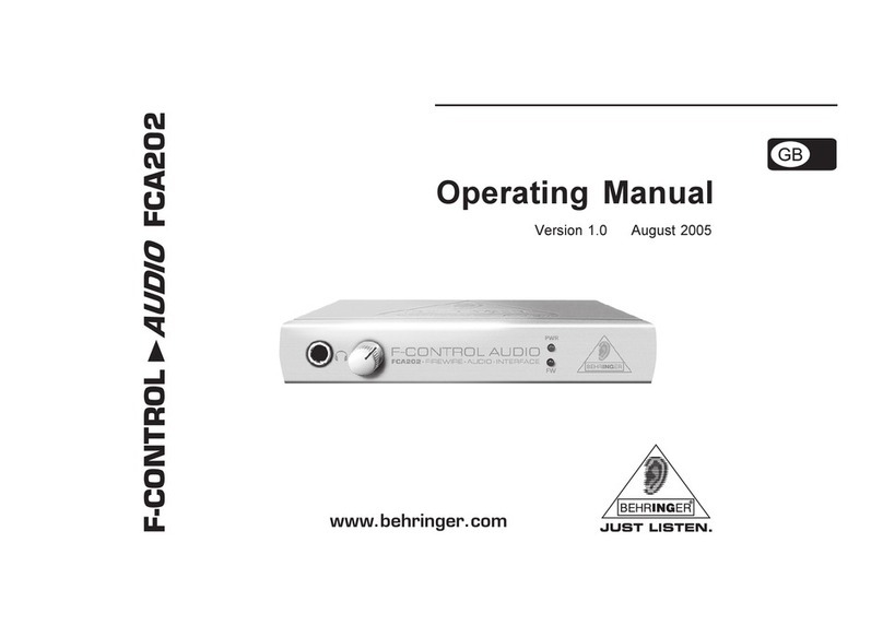 Behringer F-Control Audio FCA202 User manual