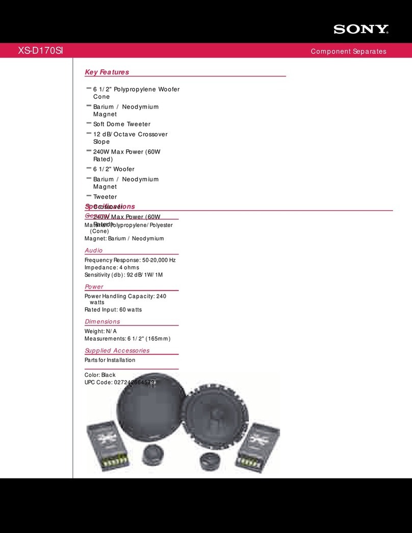 Sony XS-D170SI - 6.5" Component Specifications