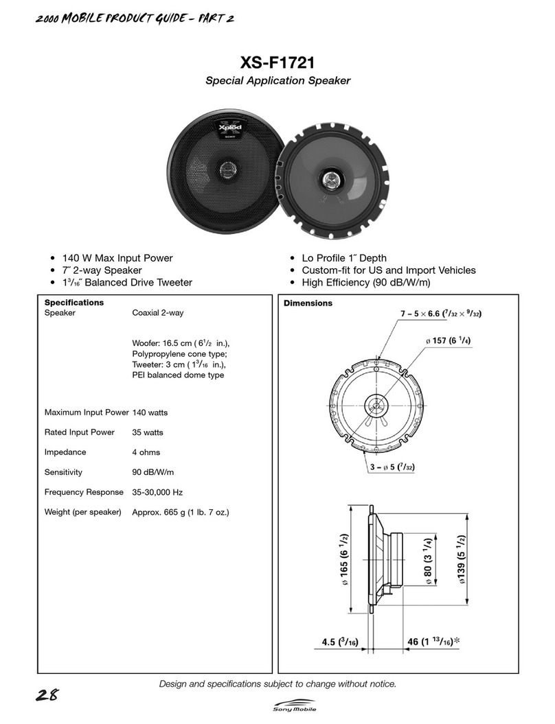 Sony XS-F1721 Marketing Specifications