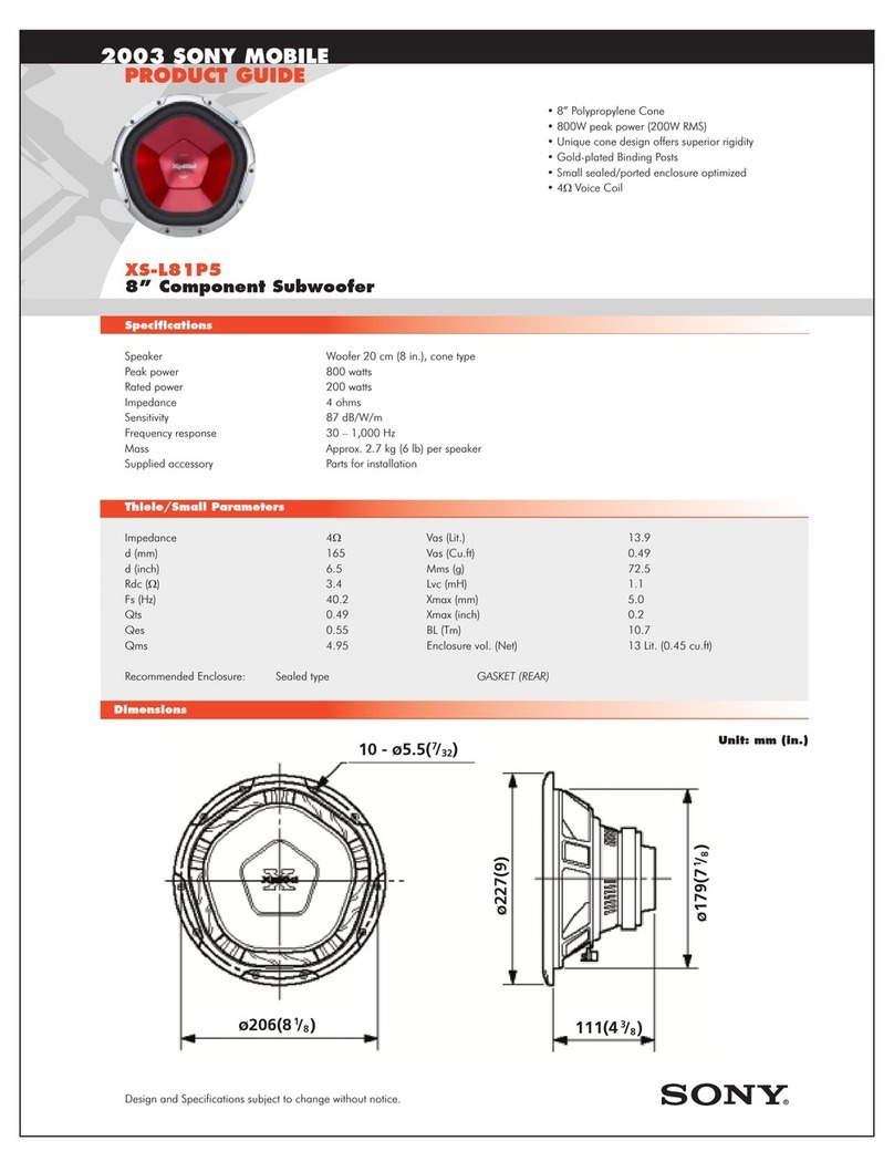 Sony XS-L81P5 Product guide