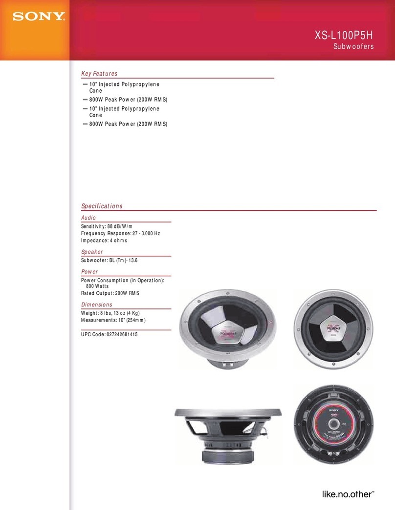 Sony XS-L100P5H Marketing Specifications