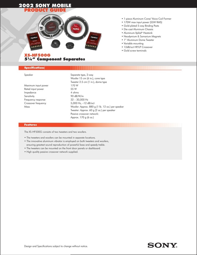 Sony XS-HF500G Marketing Specifications User manual