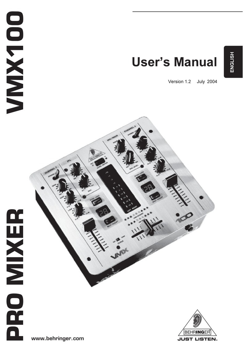 Behringer Pro Mixer VMX100 user manual
