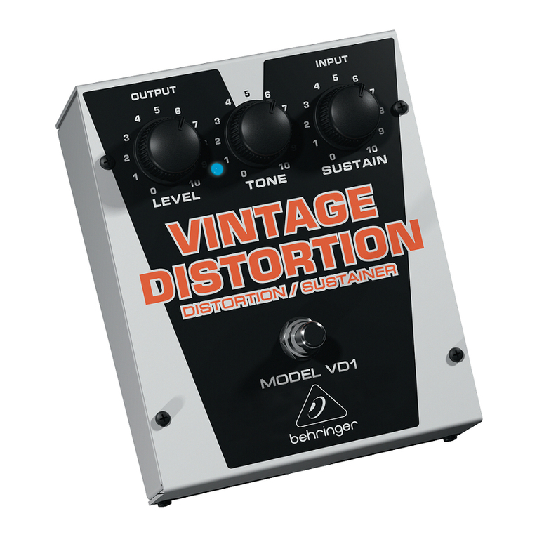 Behringer VINTAGE DISTORTION VD1 User manual Behringer VINTAGE DISTORTION VD1 User manual