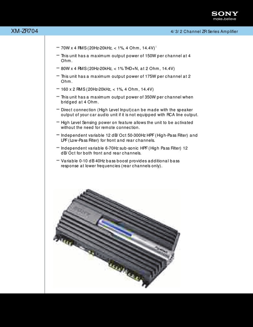 Sony XM-ZR704 Marketing Specifications