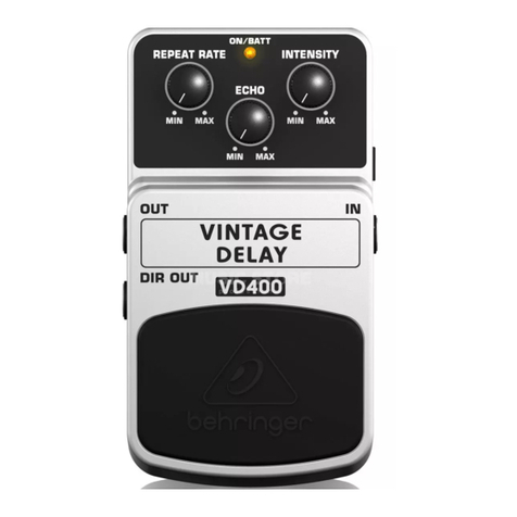 Behringer VINTAGE DELAY VD400 user guide Behringer VINTAGE DELAY VD400 user guide
