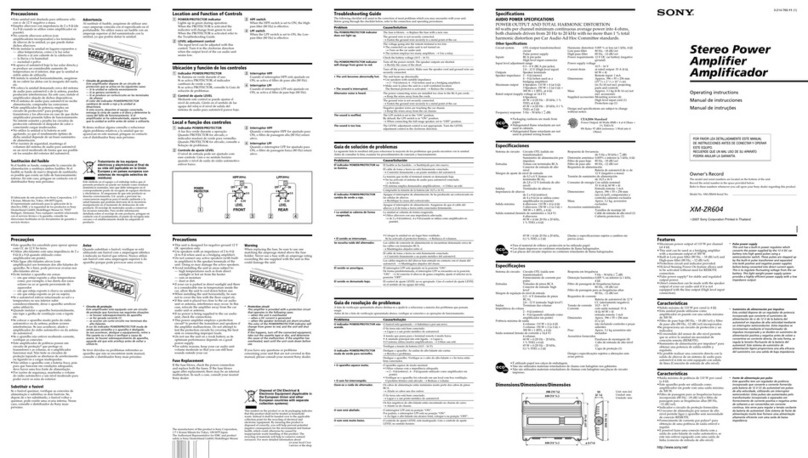 Sony XM-ZR604 - AMPLIFIER 4 CHANNEL User manual