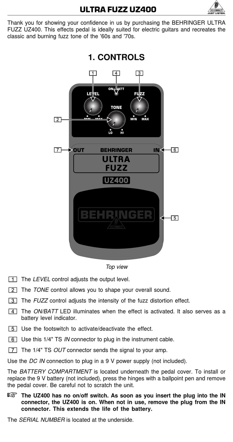 Behringer ULTRA FUZZ UZ400 User manual