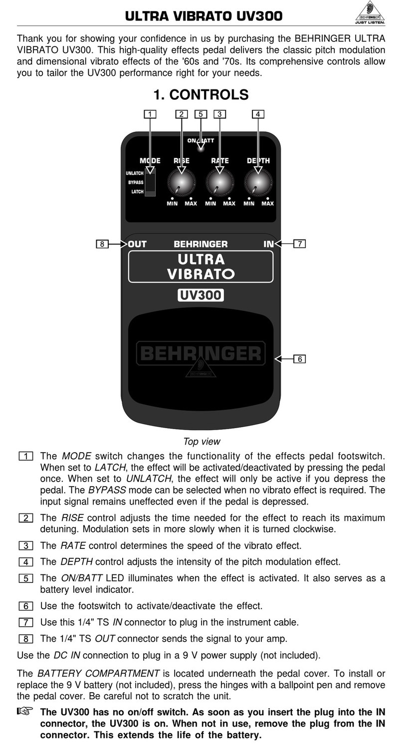 Behringer ULTRA VIBRATO UV300 User manual