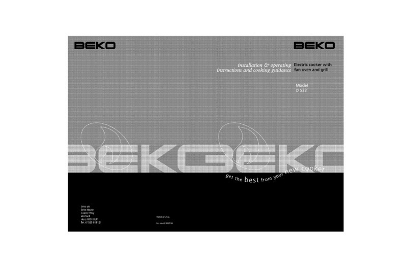Beko D533 Installation & operating instructions and cooking guidance