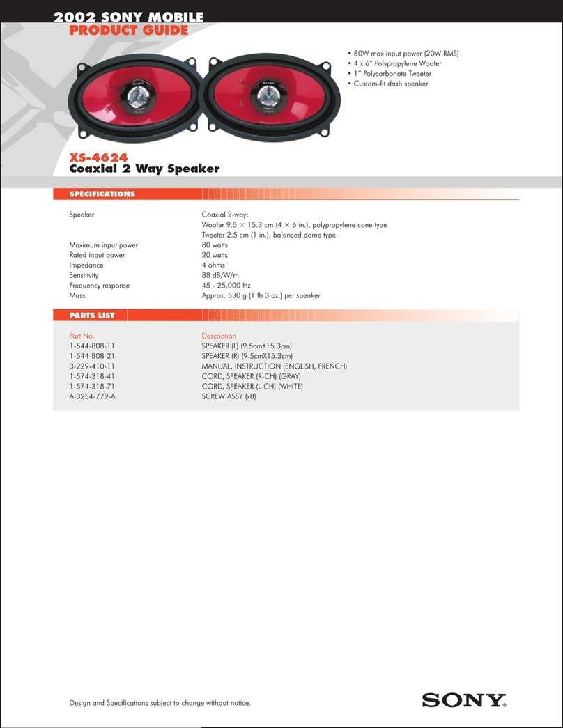 Sony XS-4624 Product Guide User manual