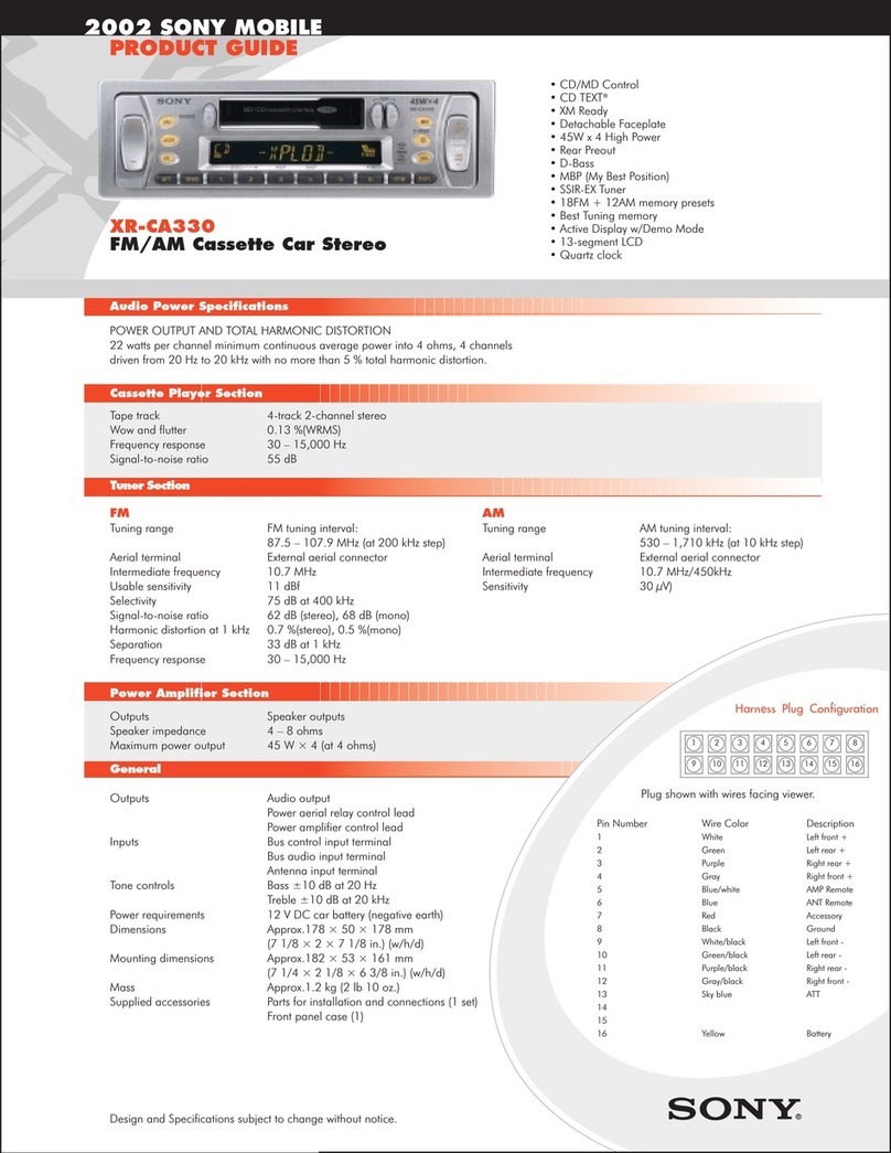 Sony XR-CA330 Installation/Connection User manual