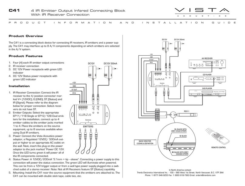 Vista Acoustics C41 Product information and installation guide Vista Acoustics C41 Product information and installation guide