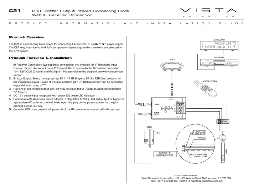 Vista Acoustics C21 Product information and installation guide