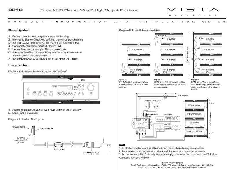 Vista Acoustics BP10 Product information and installation guide
